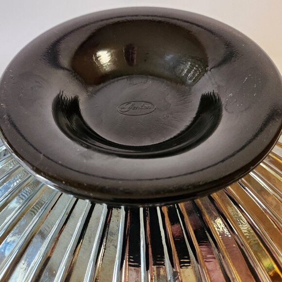 Fenton Carnival Glass Bowl Iridescent Ruffled Edge Hearts Pattern 11" Bowl - Picture 10 of 12